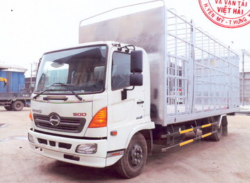 Xe Hino chở bồn nước thùng:7200 x 2360 x 2600 mm